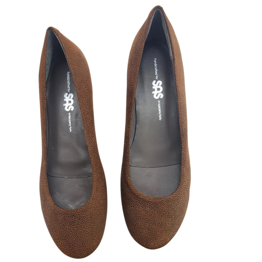 SAS Brown Lacey Slip On Loafers Womens 9W